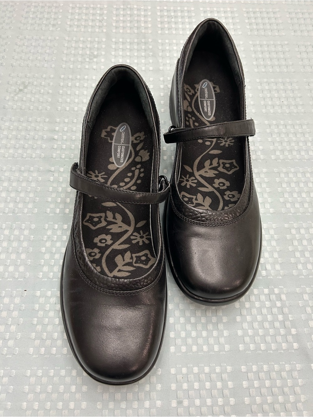 Women's Black Mary Jane Flats with Comfort Removable Insole Aetrex